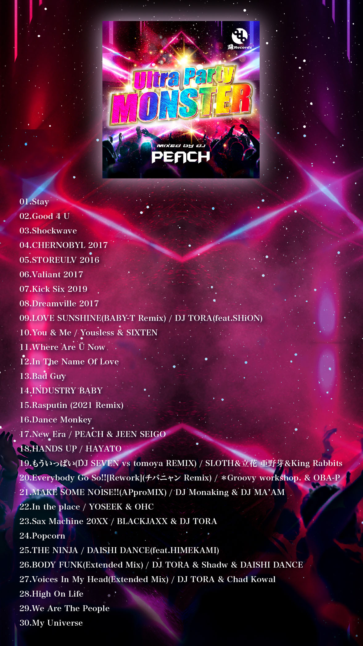 Ultra Party Monster Mixed by DJ PEACH P3